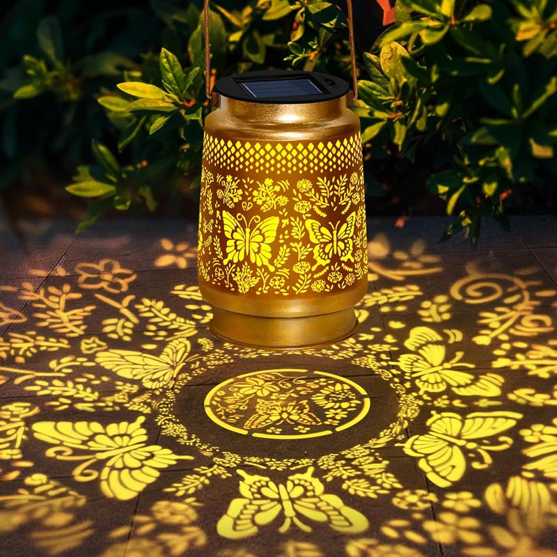 EDOF Christmas Gifts for Women,Butterfly Solar Lanterns Outdoor Waterproof,Garden Decor Gifts for Women Mom Grandma,Hanging Solar Lights with Sheep Hook for Yard Patio Pathway Porch - Image 2